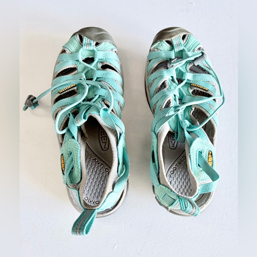 Keen Sandals Womens Size 7.5 Turquoise  Gray Whisper Water Hiking Sports Closed